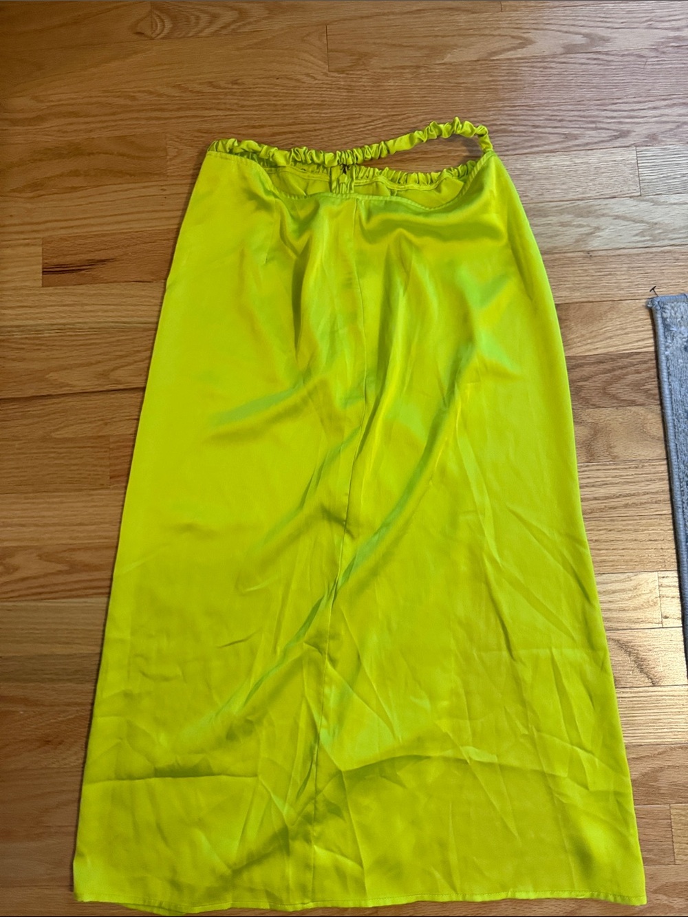 Neon Yellow Maxi Skirt with Elastic Waist